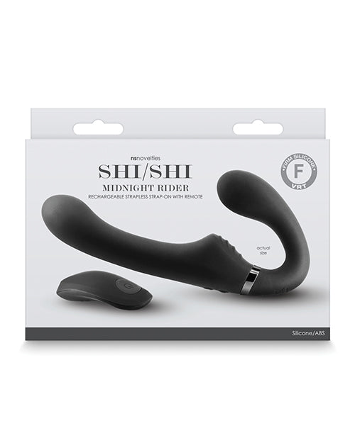 ShiShi Midnight Rider Rechargeable Strapless Strap on w/Remote - Black