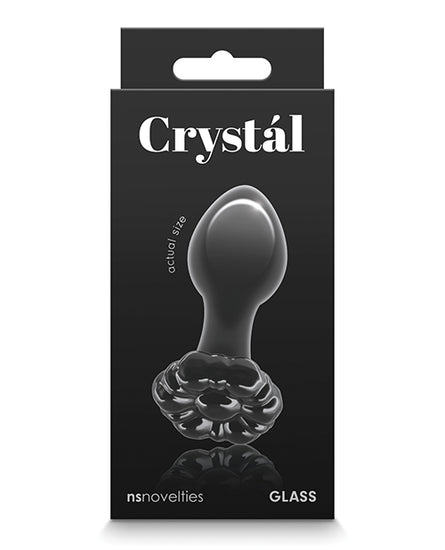 Crystal Flower Butt Plug - Black - Empower Pleasure