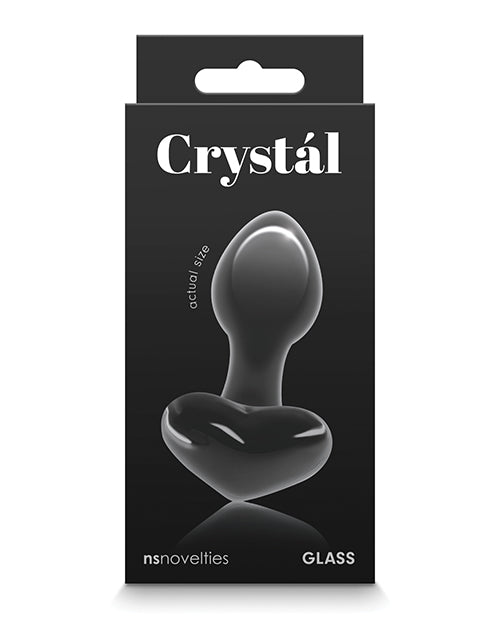 Crystal Heart Butt Plug - Black