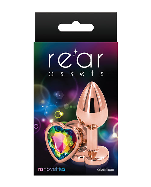Rear Assets Rose Gold Heart Small - Rainbow