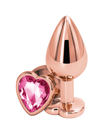 Rear Assets Rose Gold Heart Medium - Pink - Empower Pleasure