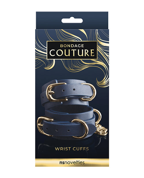 Bondage Couture Vinyl Wrist Cuff - Blue