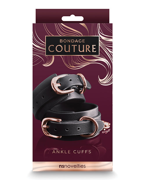 Bondage Couture Ankle Cuffs - Black
