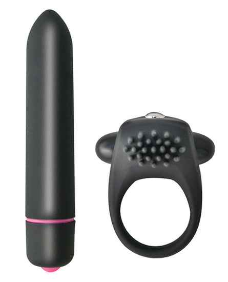 Intense Cockring & Bullet - Black - Empower Pleasure