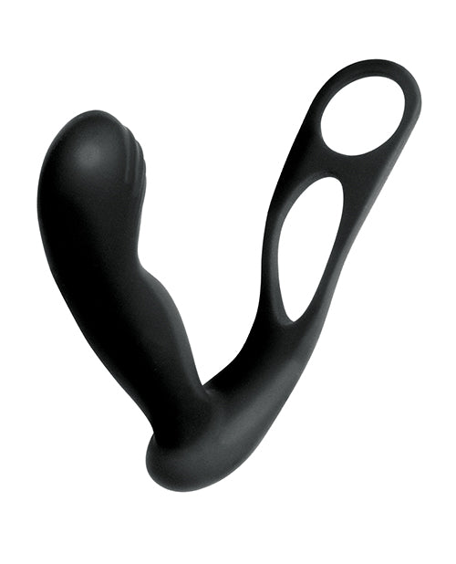 Butts Up Prostate Massager with Scrotum & Cockring - Black - Empower Pleasure