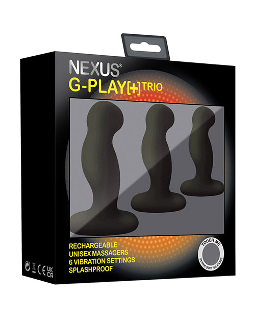 Nexus G Play Trio Rechargeable Massagers - Black - Empower Pleasure