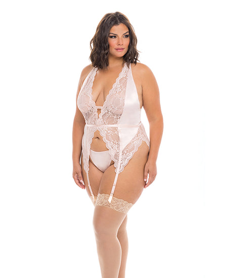 Noah Soft Cup Merrywidow w/Garter Straps & G-String Peach Whip 1X/2X - Empower Pleasure