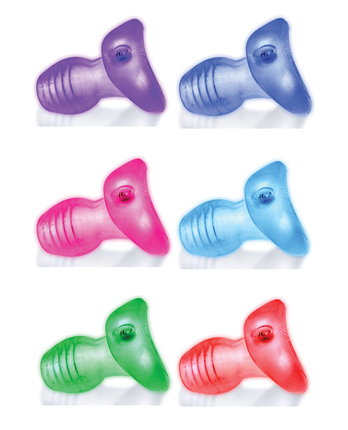 Oxballs Glowhole 2 Hollow Buttplug w/LED Insert Large - Clear - Empower Pleasure