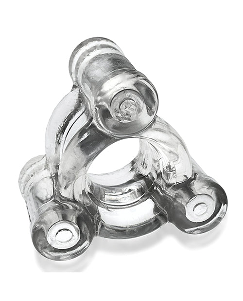 Oxballs Buzz Squeeze Ballstretcher Vibe - Clear - Empower Pleasure