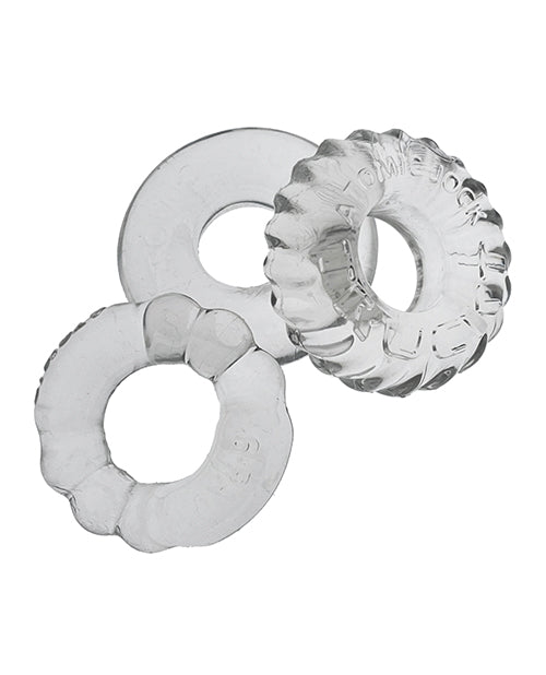 Oxballs Bonemaker 3 Pack Cockring Kit - Clear - Empower Pleasure