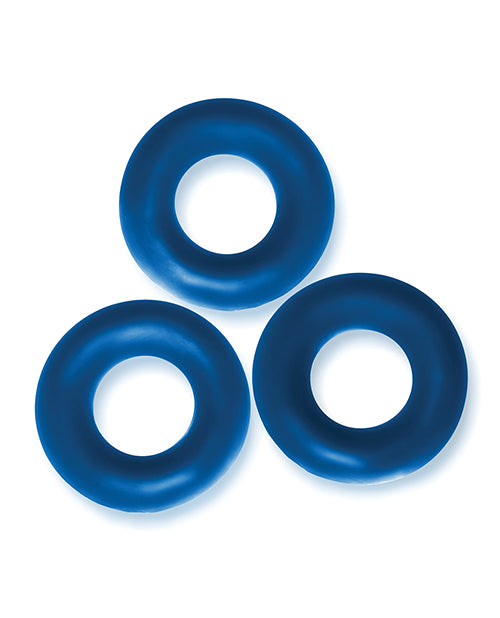 Oxballs Fat Willy 3 Pack Jumbo Cock Rings - Space Blue - Empower Pleasure