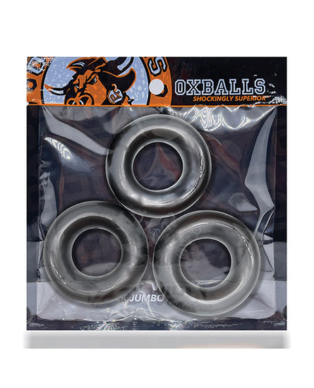 Oxballs Fat Willy 3 Pack Jumbo Cock Rings - Steel - Empower Pleasure