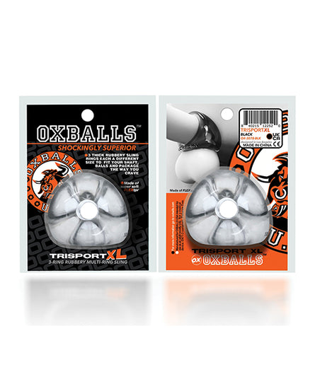 Oxballs Tri Sport XL 3 Ring Sling - Clear - Empower Pleasure