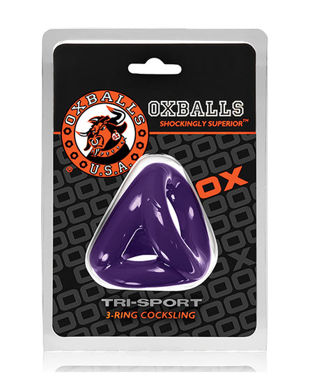 Oxballs Tri Sport Cocksling - Eggplant - Empower Pleasure