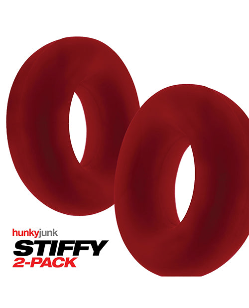 Hunky Junk Stiffy 2-Pack Cockrings - Cherry Ice
