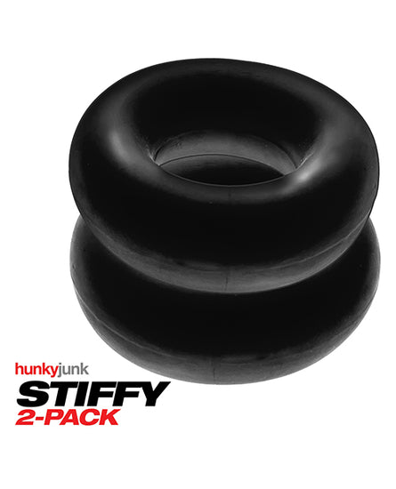 Hunky Junk Stiffy 2-Pack Cockrings - Tar Ice - Empower Pleasure