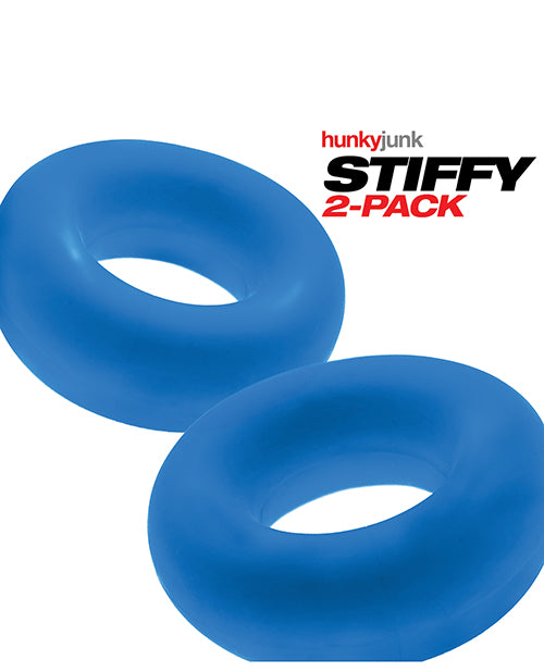 Hunky Junk Stiffy 2-Pack Cockrings - Teal Ice