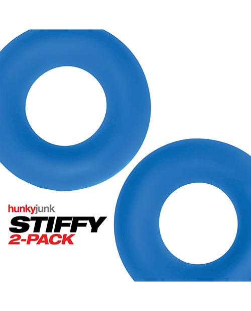 Hunky Junk Stiffy 2-Pack Cockrings - Teal Ice