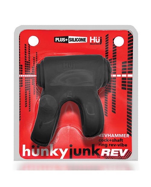 Hunkyjunk Revhammer Shaft Vibe Ring - Tar Ice with Red Vibe - Empower Pleasure