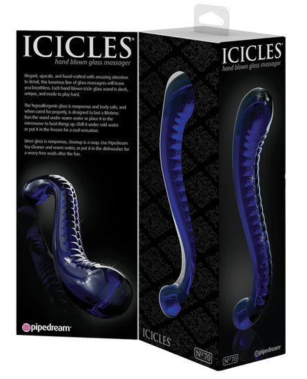 Icicles No. 70 Hand Blown Glass G-Spot Dildo - Purple - Empower Pleasure