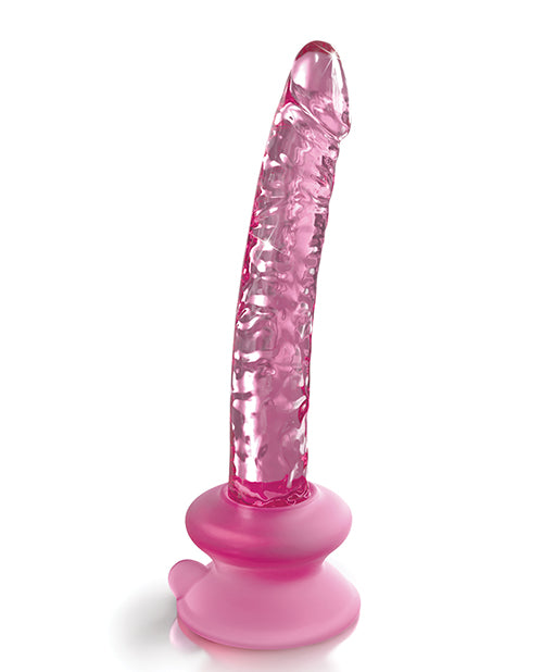 Icicles No. 86 Hand Blown Glass Massager w/Suction Cup - Pink - Empower Pleasure
