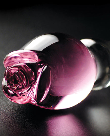 Icicles No. 12 Hand Blown Glass Massager - Clear with Rose Tip - Empower Pleasure