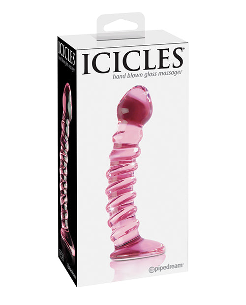 Icicles No. 28 Hand Blown Glass - Clear with Ridges - Empower Pleasure