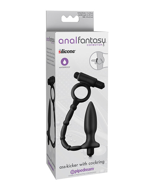 Anal Fantasy Collection Ass Kicker w/ Cockring - Black - Empower Pleasure