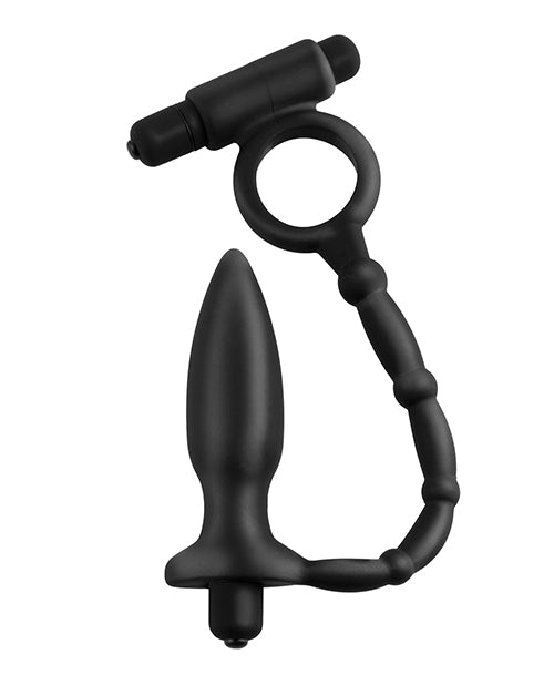 Anal Fantasy Collection Ass Kicker w/ Cockring - Black - Empower Pleasure