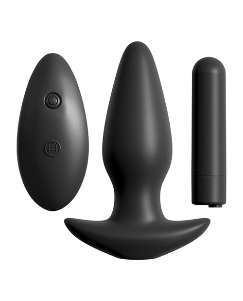 Anal Fantasy Collection Remote Control Silicone Plug - Black - Empower Pleasure