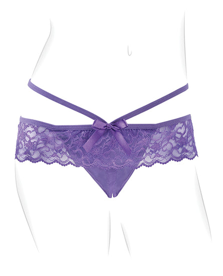 Fantasy For Her Crotchless Panty Thrill Her - Purple - Empower Pleasure