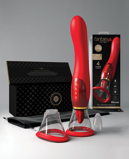 Fantasy for Her Ultimate Pleasure 24K Gold Seasonal Luxury Edition with Travel Bag Luxury Box - Red - Empower Pleasure