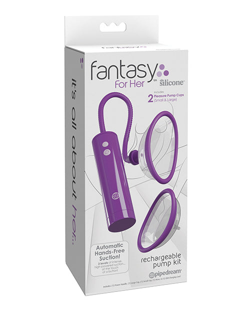 Fantasy For Her Rechargeable Pleasure Pump Kit - Purple - Empower Pleasure