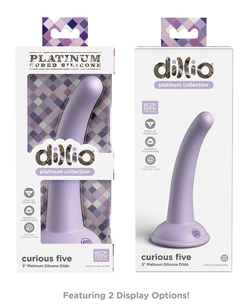 Dillio Platinum 5" Curious Five Silicone Dildo - Purple - Empower Pleasure