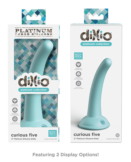 Dillio Platinum 5" Curious Five Silicone Dildo - Teal - Empower Pleasure