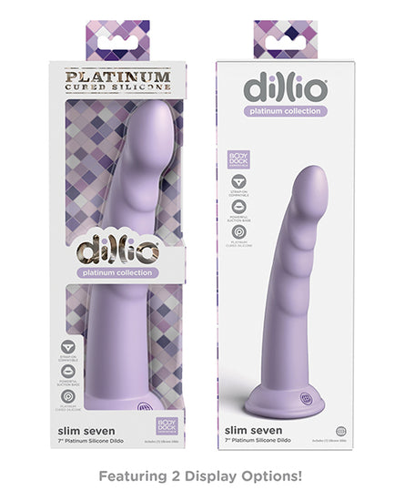 Dillio Platinum 7" Slim Seven Silicone Dildo - Purple - Empower Pleasure