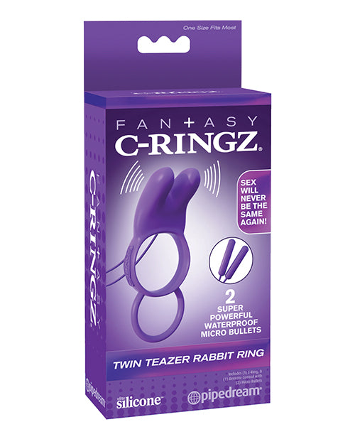 Fantasy C-Ringz Twin Teazer Rabbit Ring - Purple - Empower Pleasure