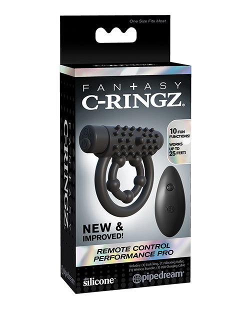 Fantasy C-Ringz Remote Control Performance Pro - Black - Empower Pleasure