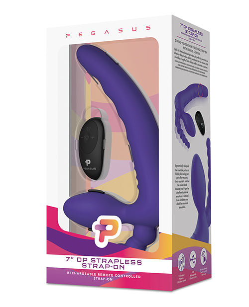 Pegasus 7" Strapless Strap On w/Remote - Purple - Empower Pleasure