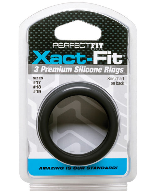 Perfect Fit Xact Fit 3 Ring Kit M/L - Black - Empower Pleasure