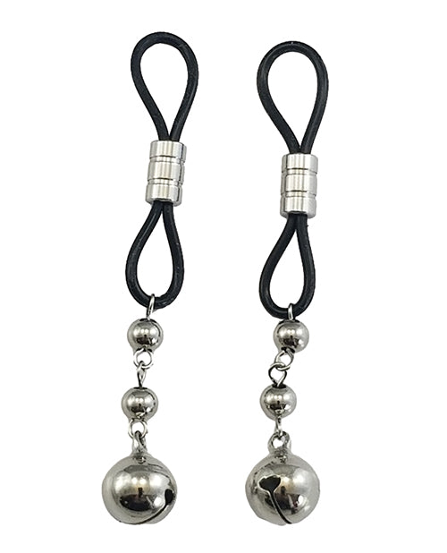 Bijoux de Nip Nipple Halos with Silver Bells - Black