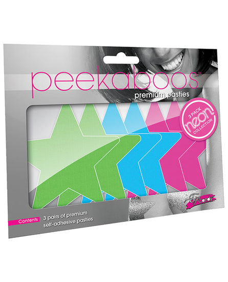 Peekaboos Neon Stars Value Pack - O/S Pack of 3 - Empower Pleasure