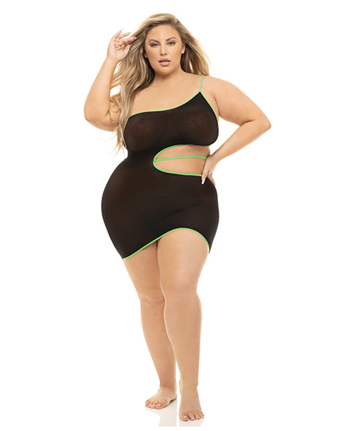 Pink Lipstick All You Need Cut Out Dress Black QN - Empower Pleasure
