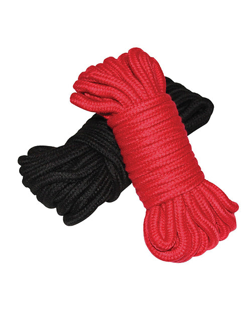 Plesur Cotton Shibari Bondage Rope 2-Pack - Black/Red