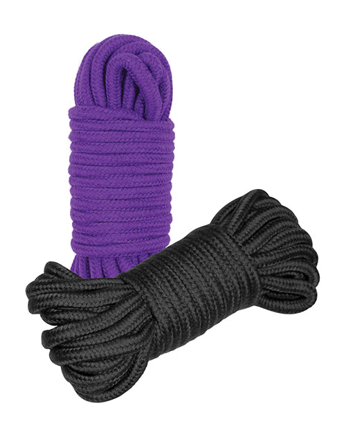Plesur Cotton Shibari Bondage Rope 2 Pack - Black/Purple