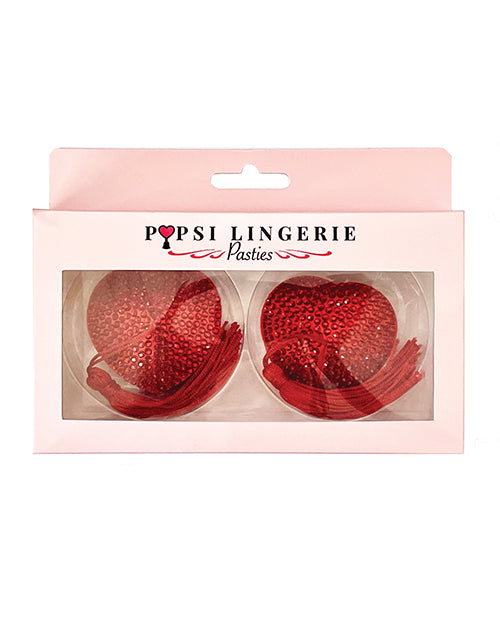 Diamond Reuseable Tassel Pasties - Red - Empower Pleasure
