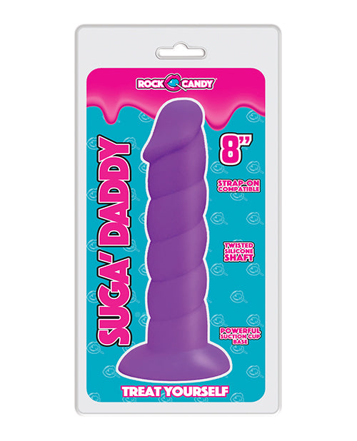 Rock Candy Suga Daddy 8" Silicone Dildo - Purple - Empower Pleasure
