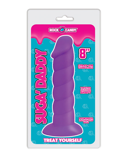 Rock Candy Suga Daddy 8" Silicone Dildo - Purple - Empower Pleasure