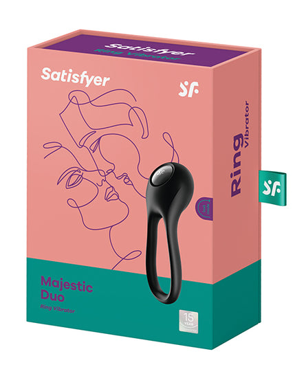 Satisfyer Majestic Duo Ring Vibrator - Black Satisfyer Majestic Duo Ring Vibrator - Black