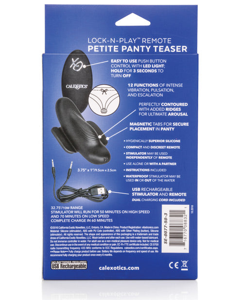 Lock-N-Play Remote Petite Panty Teaser - Black - Empower Pleasure